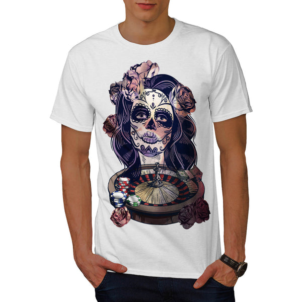 Roulette Girl Face Mens T-Shirt