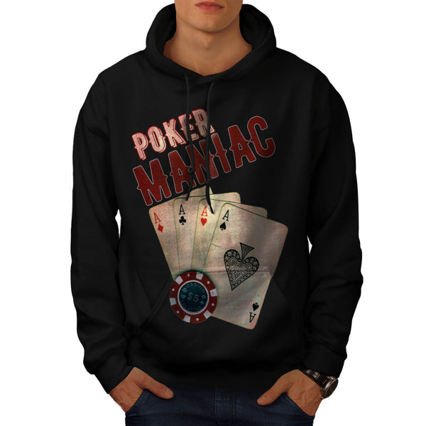 Poker Game Maniac Mens Hoodie