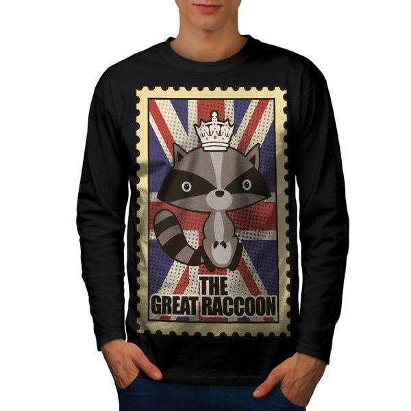 Great Britain Raccoon Mens Long Sleeve T-Shirt