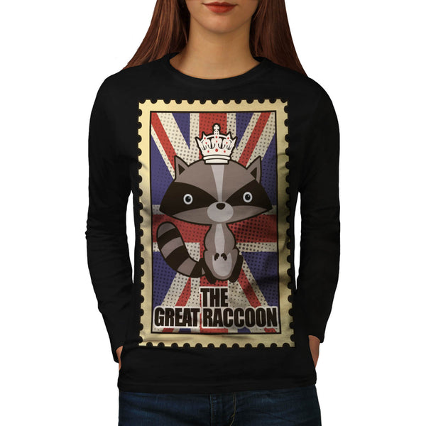 Great Britain Raccoon Womens Long Sleeve T-Shirt