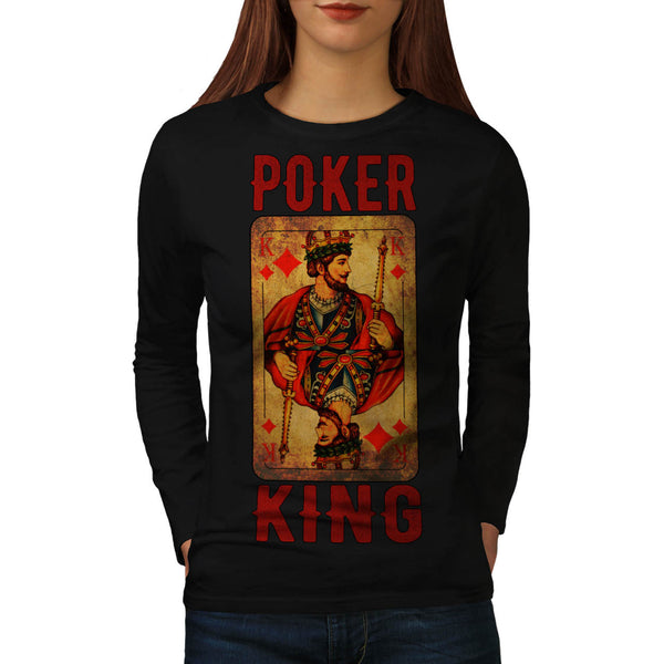 Poker Diamond King Womens Long Sleeve T-Shirt