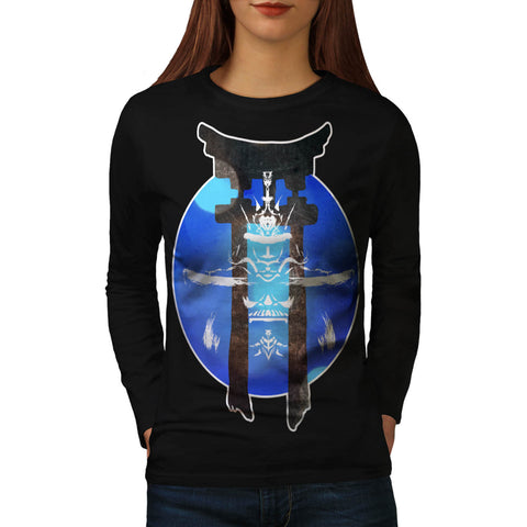 Japanese Temple Sign Womens Long Sleeve T-Shirt