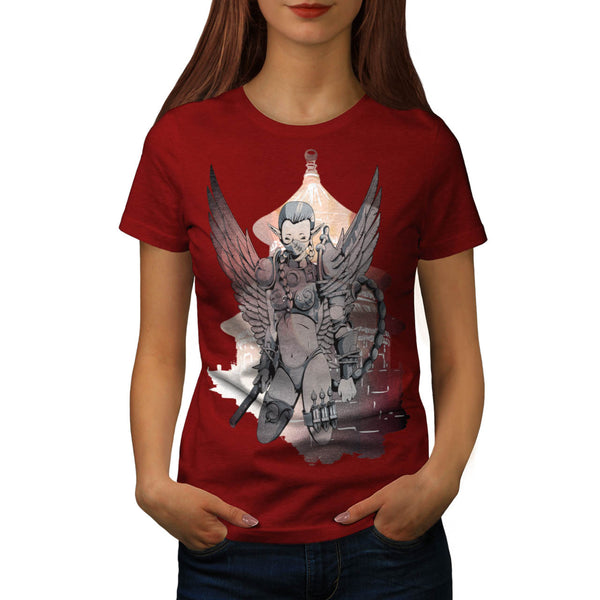 Angel Samurai Girl Womens T-Shirt