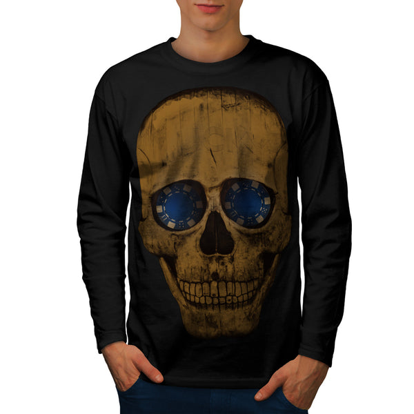 Lucky Smile Skull Mens Long Sleeve T-Shirt