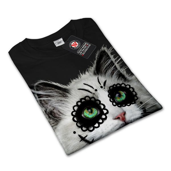 Halloween Kitty Cat Mens Long Sleeve T-Shirt