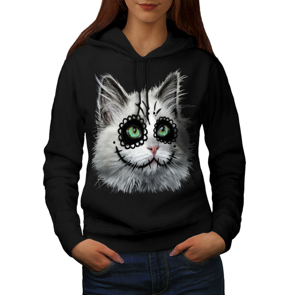 Halloween Kitty Cat Womens Hoodie