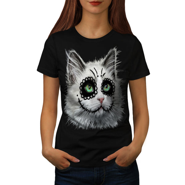 Halloween Kitty Cat Womens T-Shirt