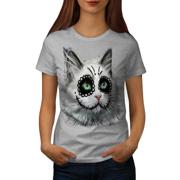 Halloween Kitty Cat Womens T-Shirt