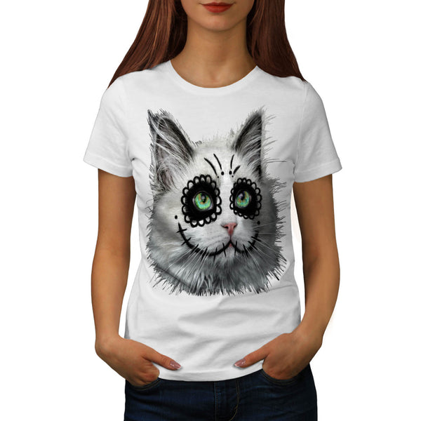 Halloween Kitty Cat Womens T-Shirt