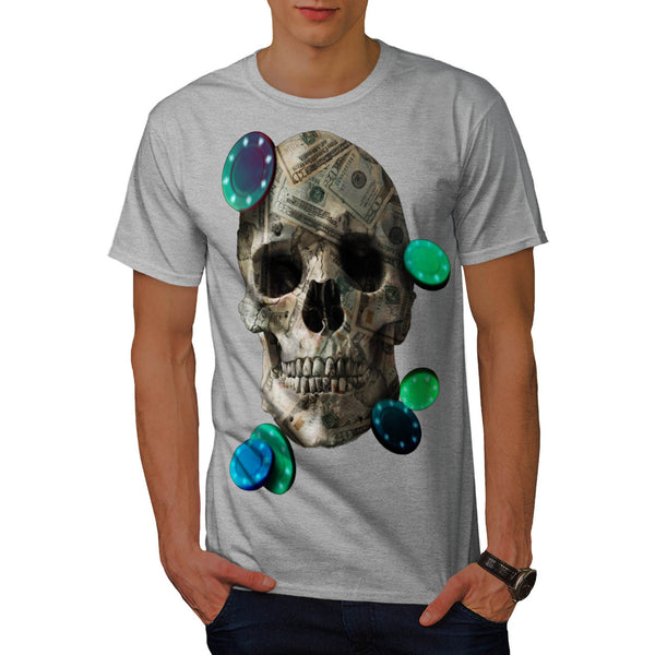 Dollar Bill Skull Mens T-Shirt