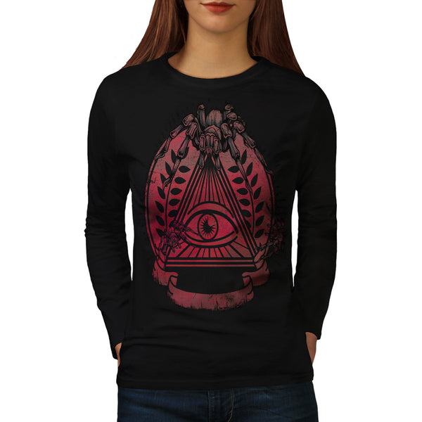 Illuminati Spider Womens Long Sleeve T-Shirt