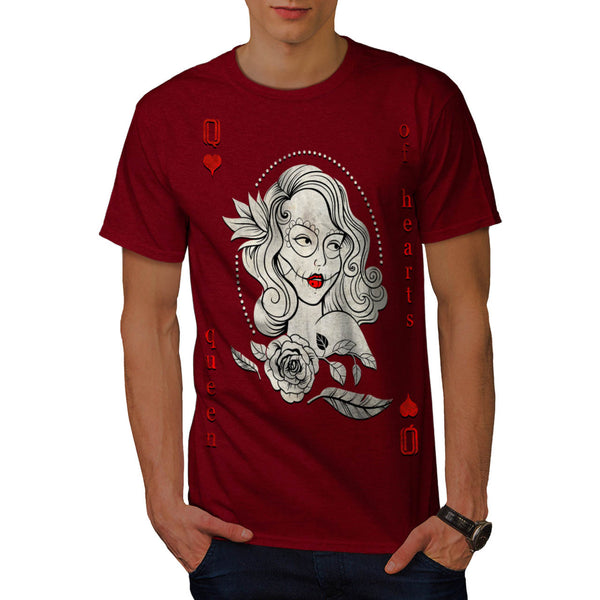 Queen Of Heart Card Mens T-Shirt