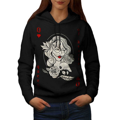 Queen Of Heart Card Womens Hoodie