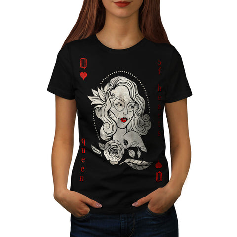 Queen Of Heart Card Womens T-Shirt