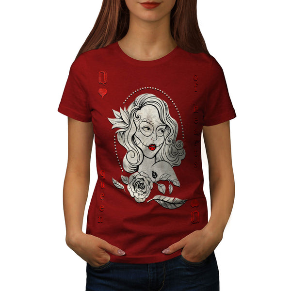 Queen Of Heart Card Womens T-Shirt