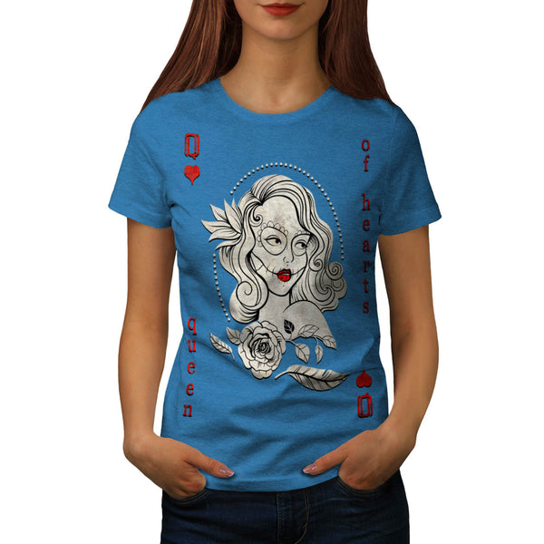 Queen Of Heart Card Womens T-Shirt