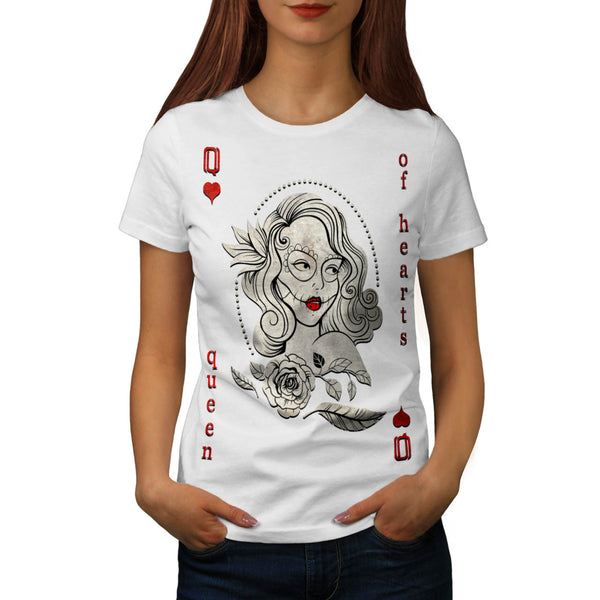 Queen Of Heart Card Womens T-Shirt