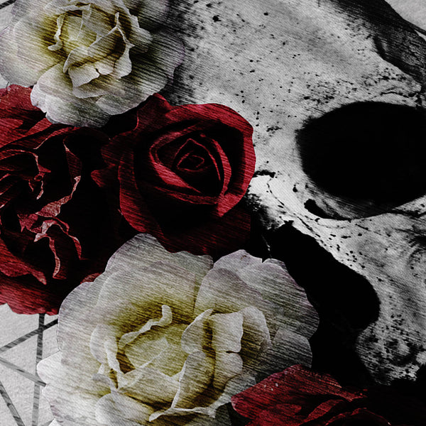 Skull Rose Flowers Womens T-Shirt