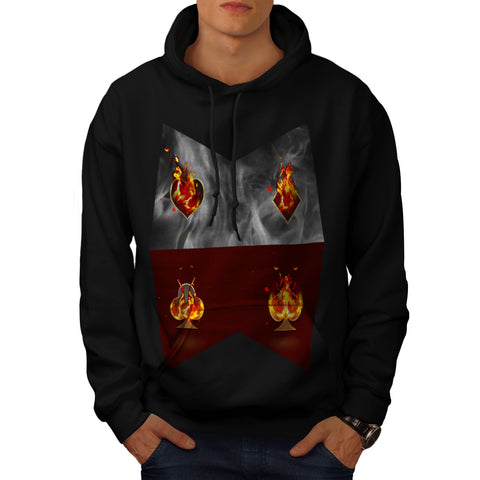 Burning Card Shape Mens Hoodie