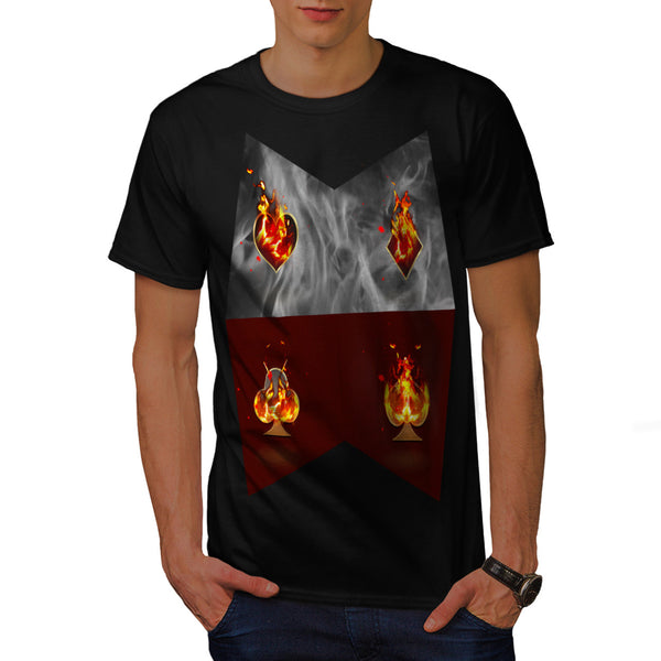 Burning Card Shape Mens T-Shirt