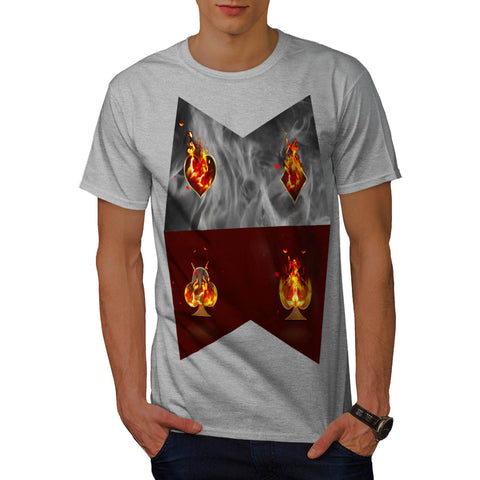 Burning Card Shape Mens T-Shirt