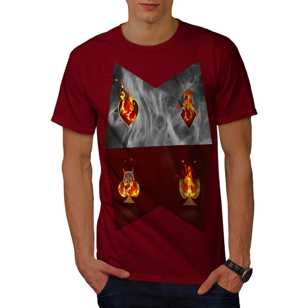 Burning Card Shape Mens T-Shirt