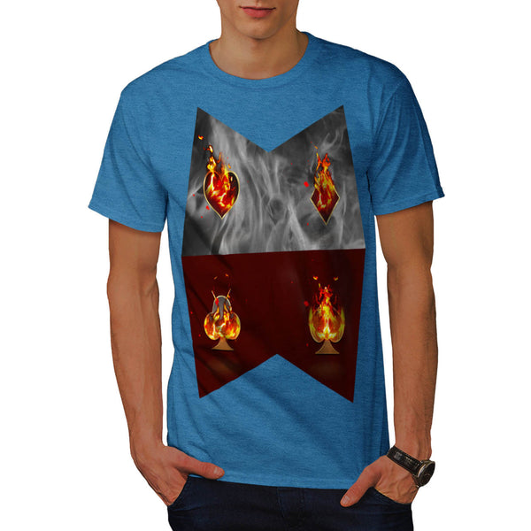 Burning Card Shape Mens T-Shirt