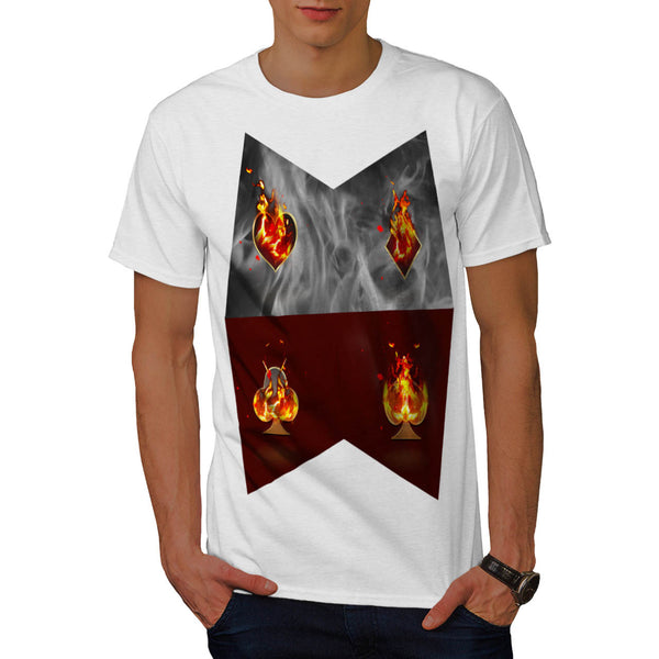 Burning Card Shape Mens T-Shirt