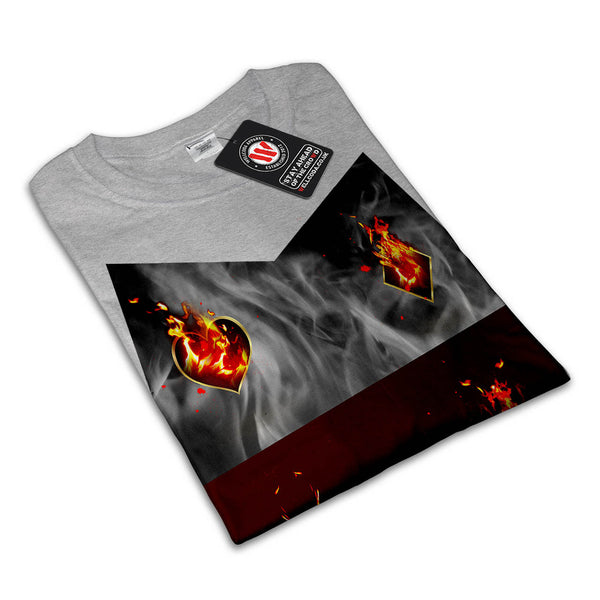 Burning Card Shape Mens T-Shirt