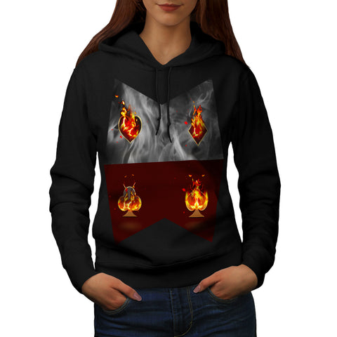 Burning Card Shape Womens Hoodie