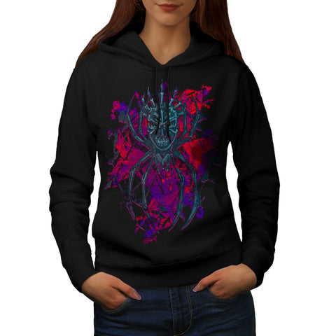 Dark Side Spider Web Womens Hoodie