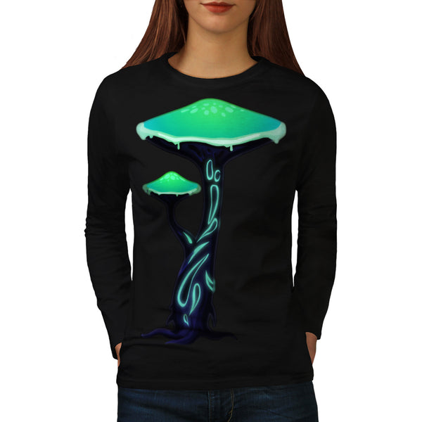 Toxic Mushroom Print Womens Long Sleeve T-Shirt