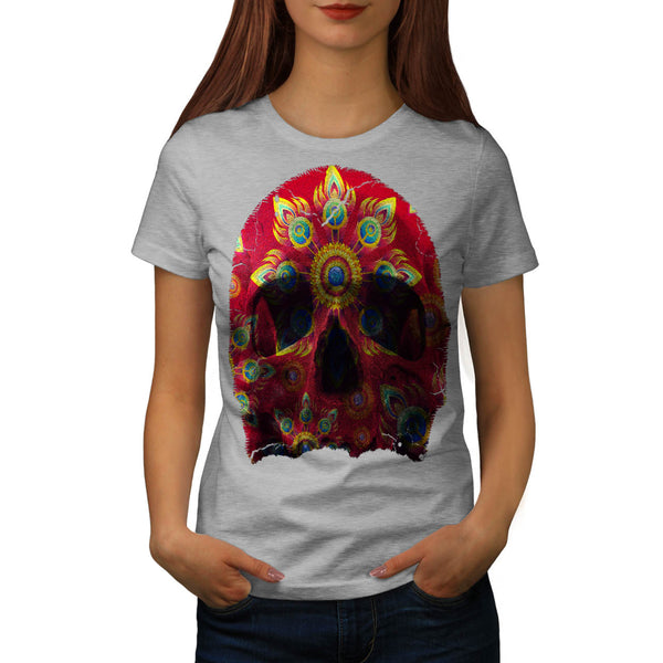 Skull Sugar Acid Art Womens T-Shirt