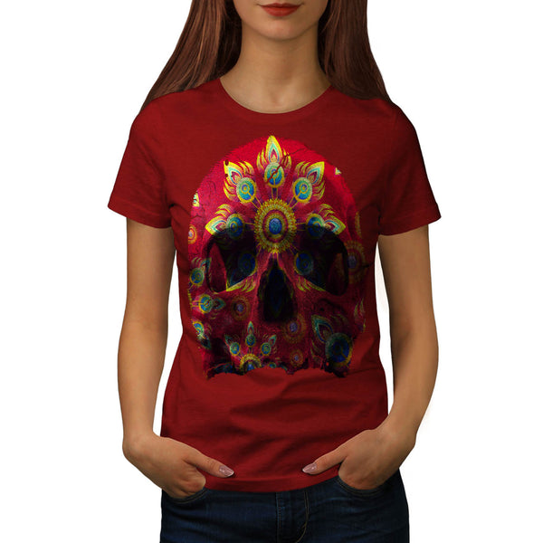 Skull Sugar Acid Art Womens T-Shirt