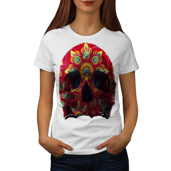 Skull Sugar Acid Art Womens T-Shirt