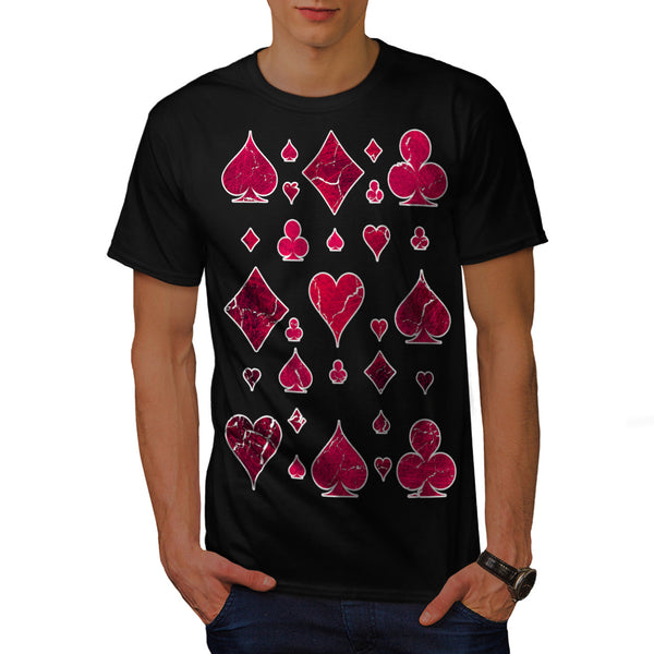 Red Card Deck Shape Mens T-Shirt