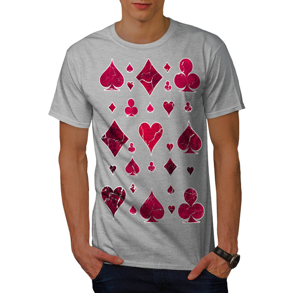 Red Card Deck Shape Mens T-Shirt