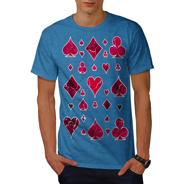 Red Card Deck Shape Mens T-Shirt