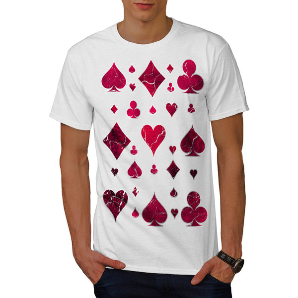 Red Card Deck Shape Mens T-Shirt