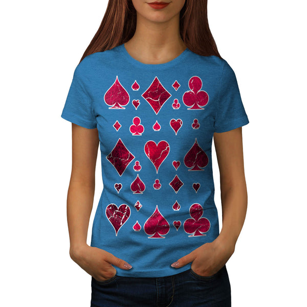 Red Card Deck Shape Womens T-Shirt