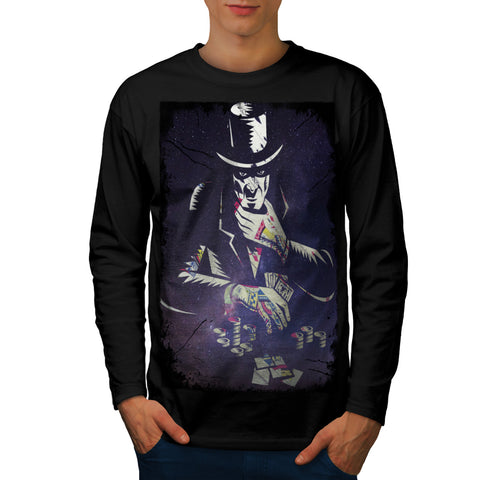 Space Poker Player Mens Long Sleeve T-Shirt