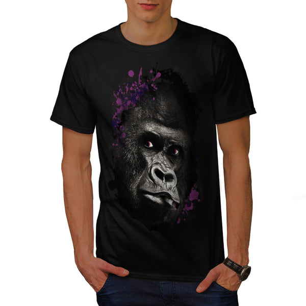 Smoking Gorilla Face Mens T-Shirt