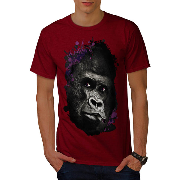 Smoking Gorilla Face Mens T-Shirt