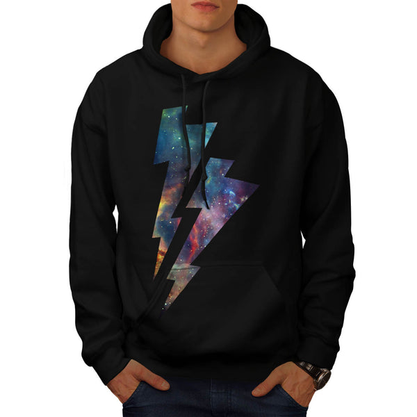 Lightning Strike Space Mens Hoodie