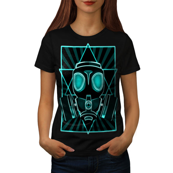 Gasmask Star Face Womens T-Shirt