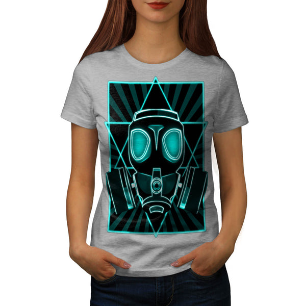 Gasmask Star Face Womens T-Shirt