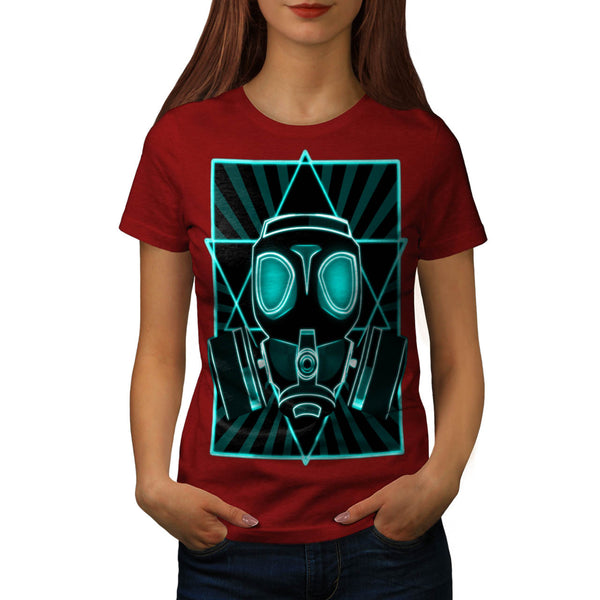 Gasmask Star Face Womens T-Shirt