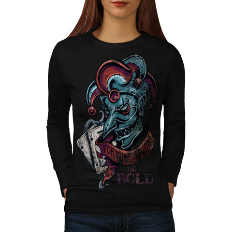 Evil Fortune Joker Womens Long Sleeve T-Shirt