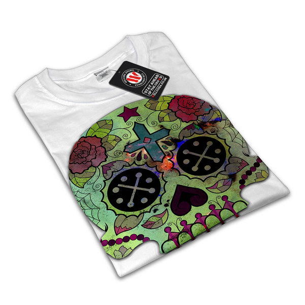 Skull Sugar Acid Art Mens T-Shirt