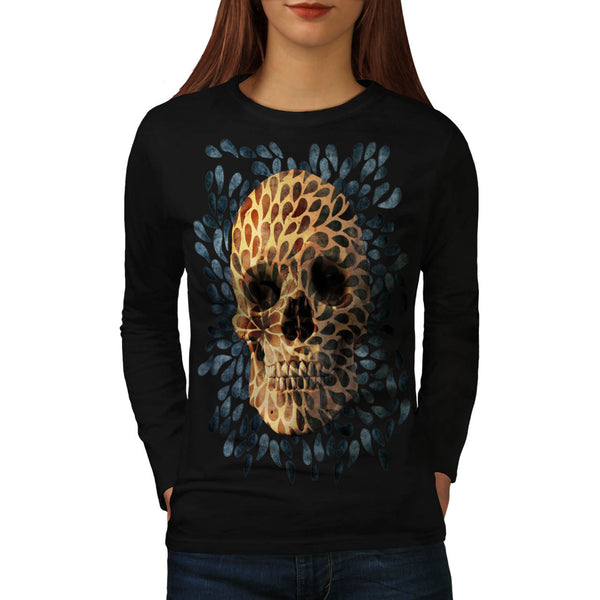 Skull Head Sugar Art Womens Long Sleeve T-Shirt